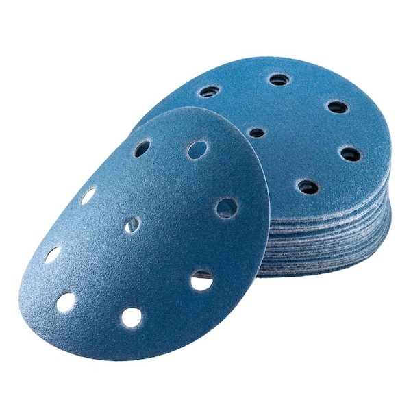Uneeda 5 in Dia, 9 holes, Aluminum Oxide, 120 Grit, Coated Type M-177100 - main